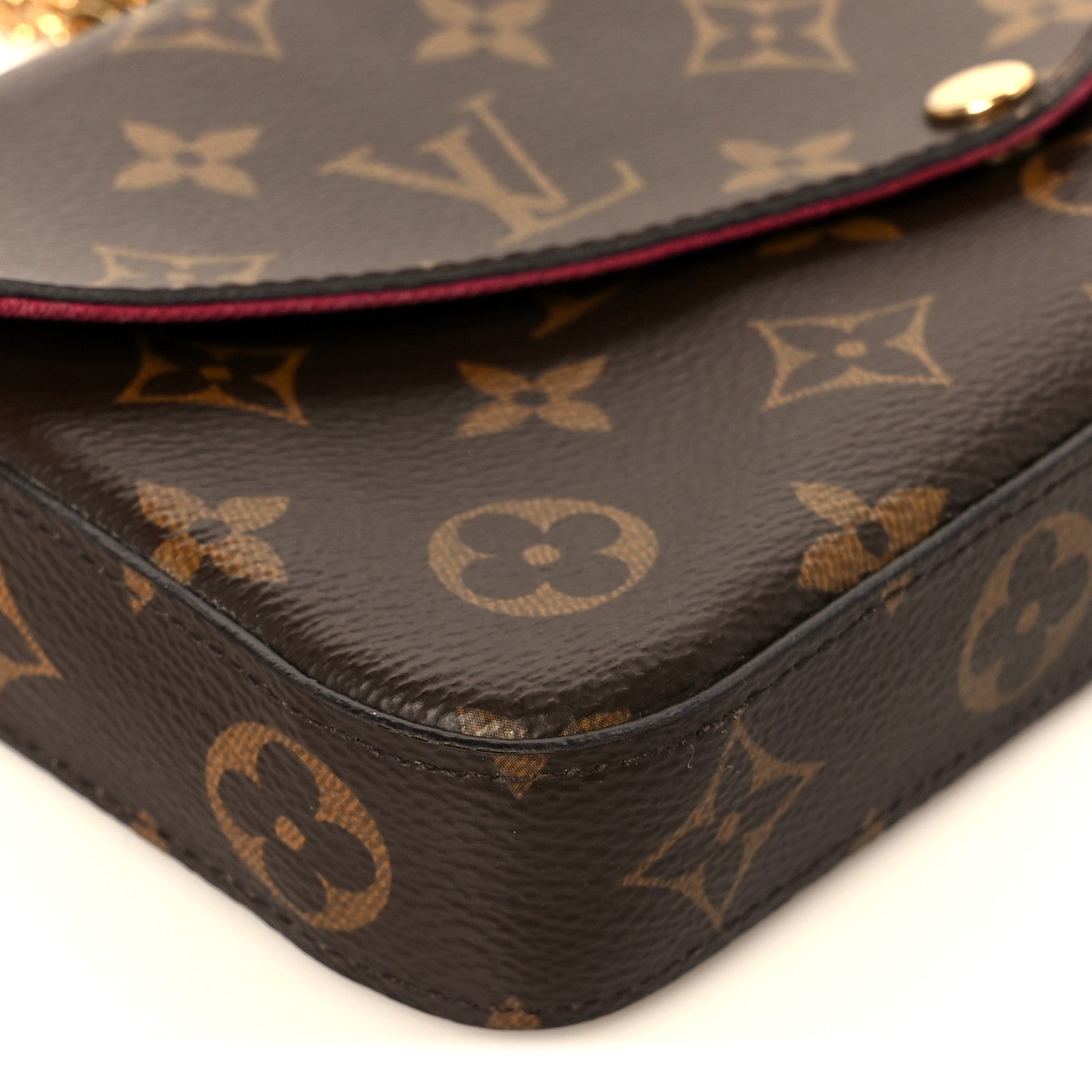 Louis Vuitton Monogram Pochette Felicie Chain Wallet Fuchsia 14 of 16