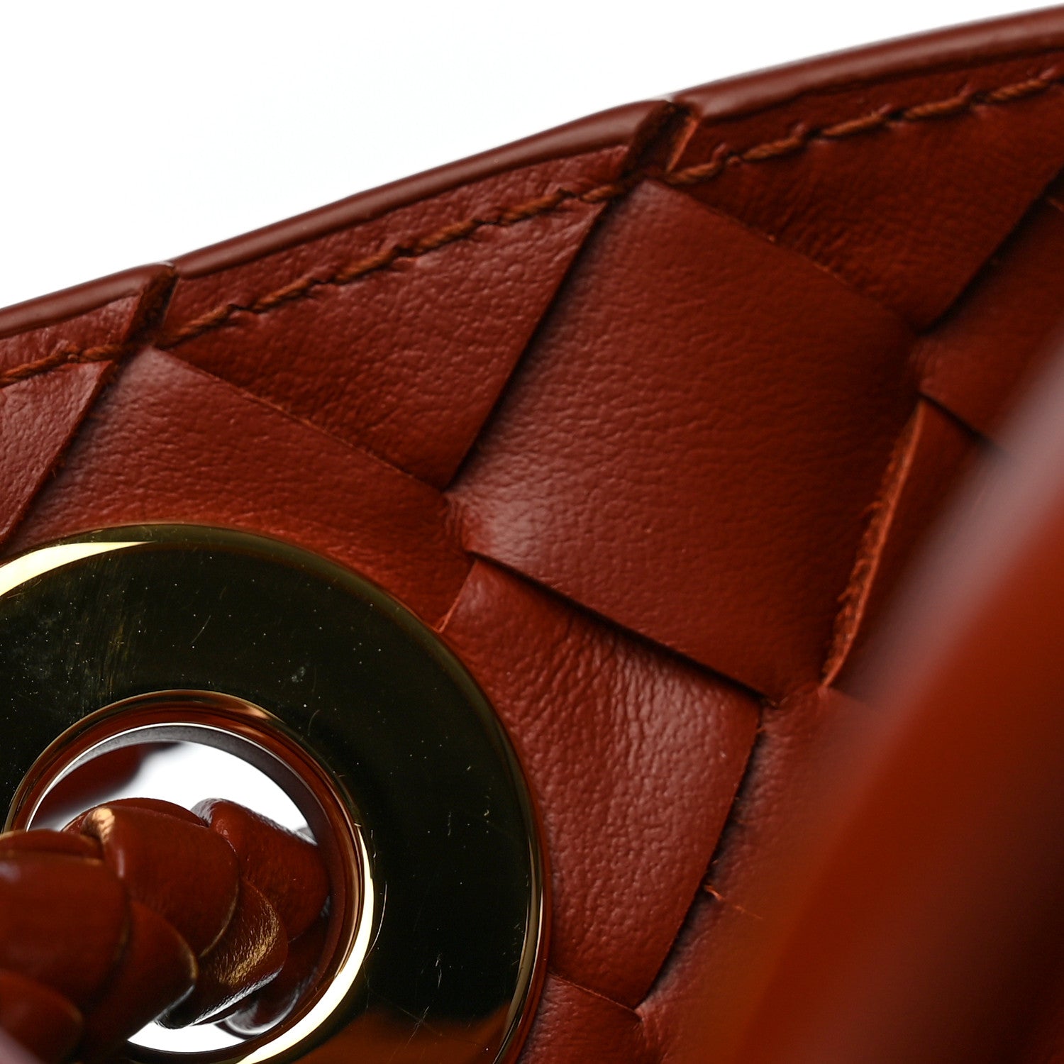 Bottega Veneta Suede Intrecciato Small Andiamo Shoulder Bag Rust 9 of 9