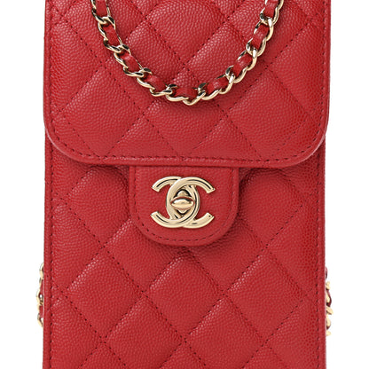Chanel Caviar Quilted Classic Phone Holder Red 9 of 11
