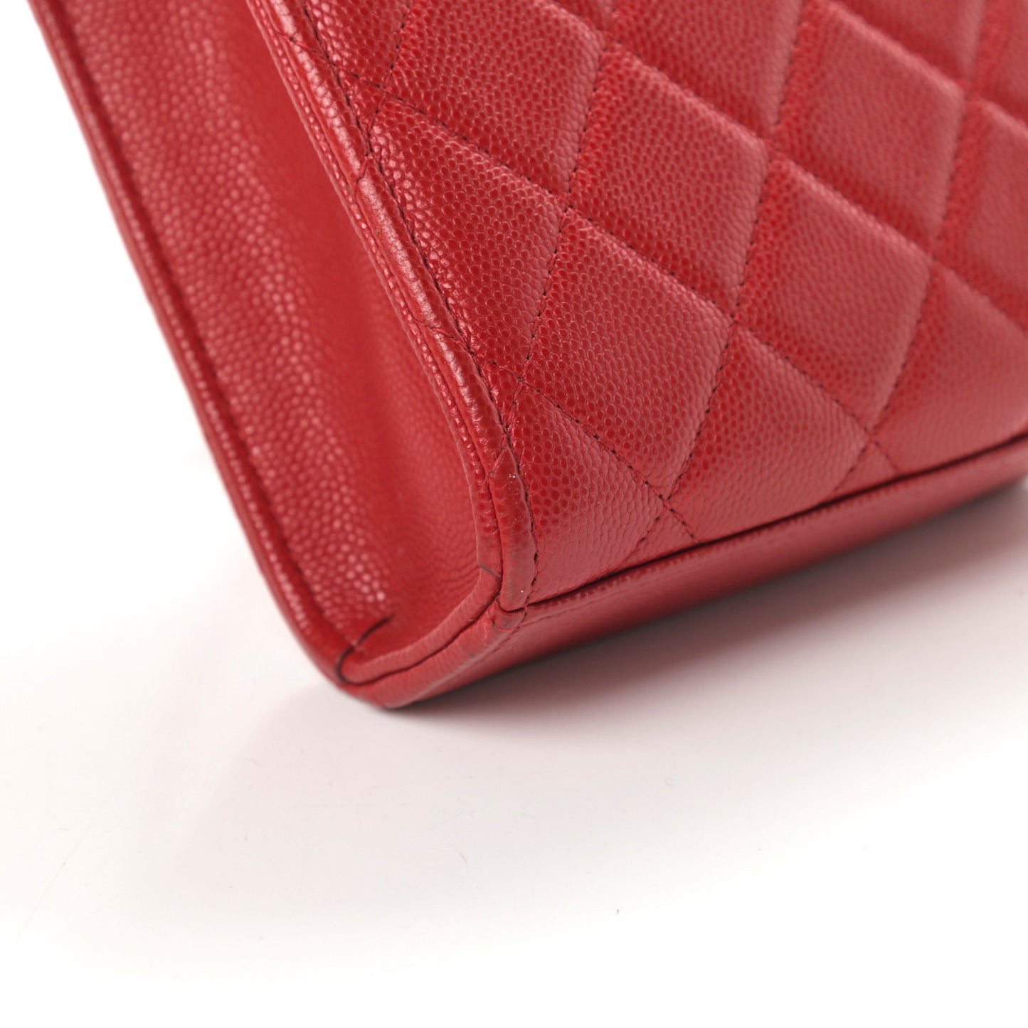Caviar Quilted Classic Phone Holder Red