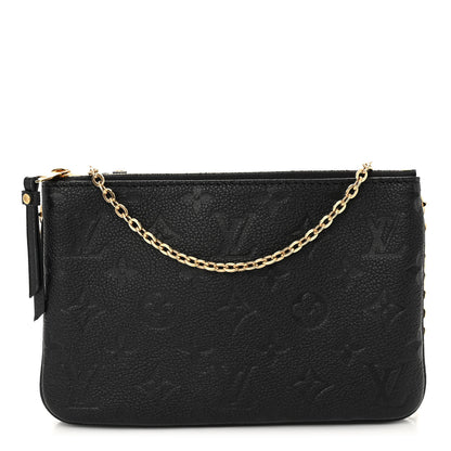 Louis Vuitton Empreinte Double Zip Pochette Black 1 of 9