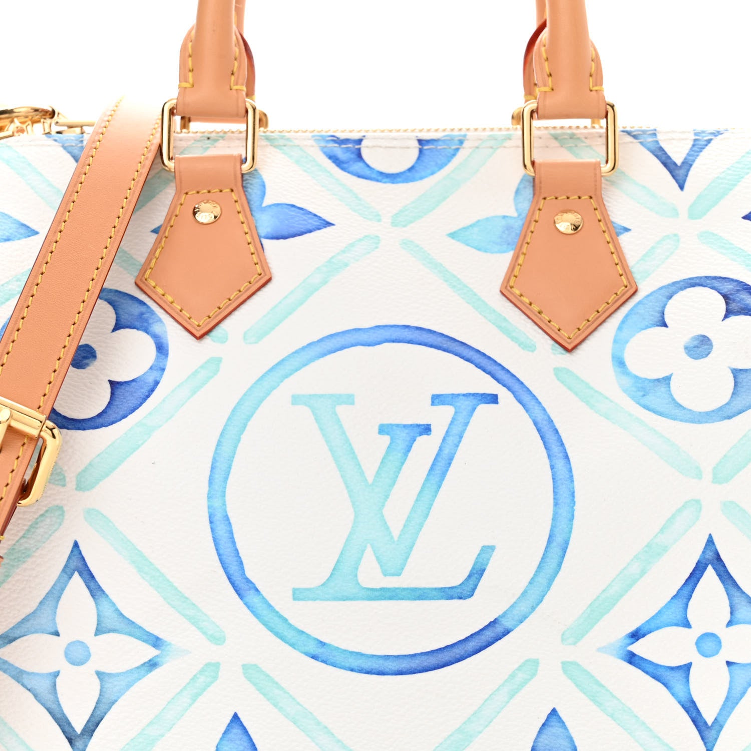 Louis Vuitton Monogram Tiles By The Pool Speedy Bandouliere 25 Lagoon Blue 7 of 9