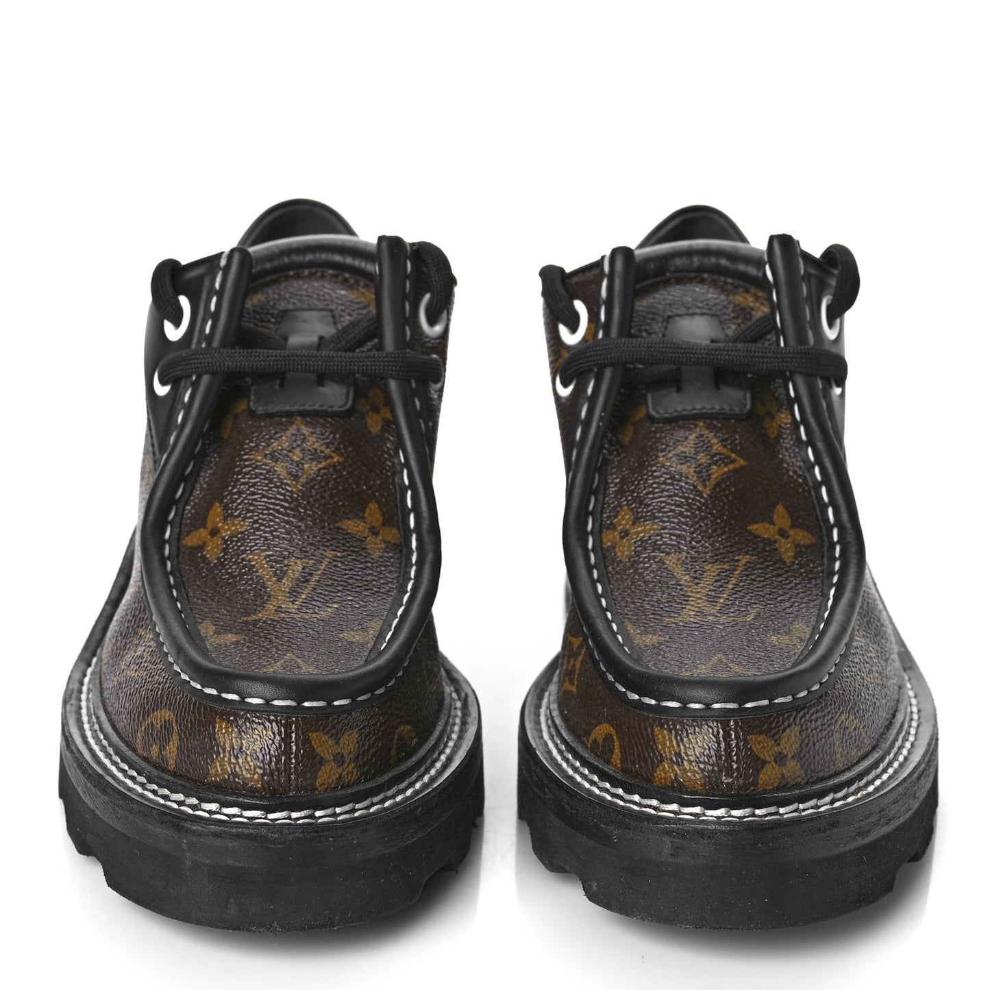 Monogram Calfskin Beaubourg Platform Derby Shoes 37 Brown