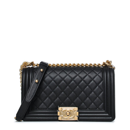 Chanel Caviar Quilted Medium Boy Flap Black 1 of 8