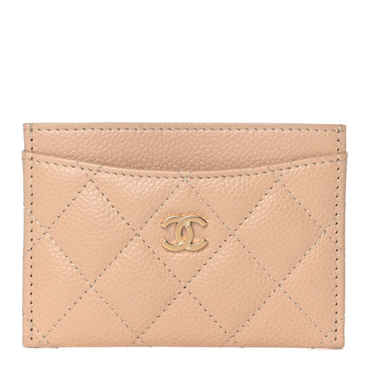 Chanel Caviar Quilted Card Holder Beige 1 of 9