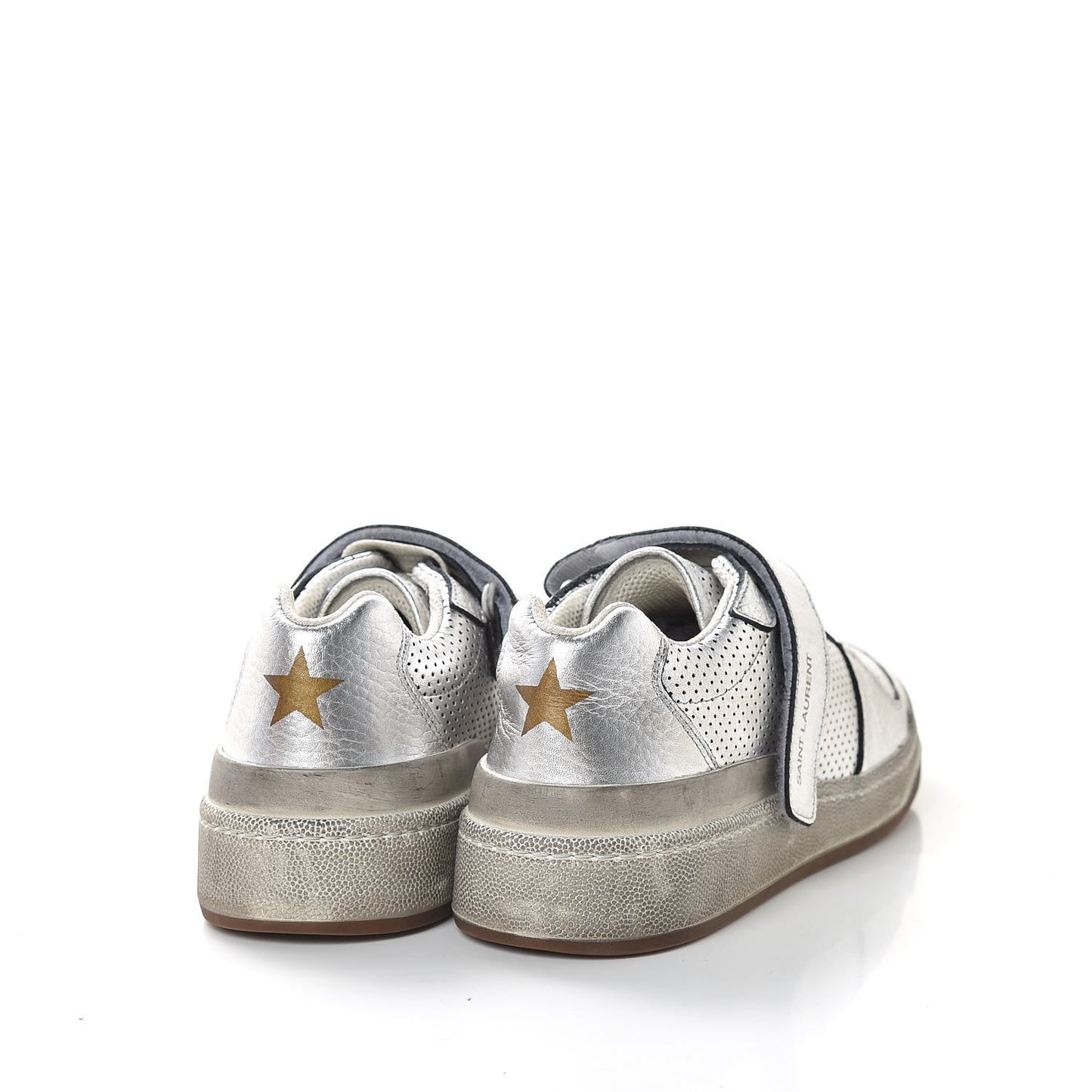 Calfskin Perforated Womens SL24 Sneakers 38 Argento