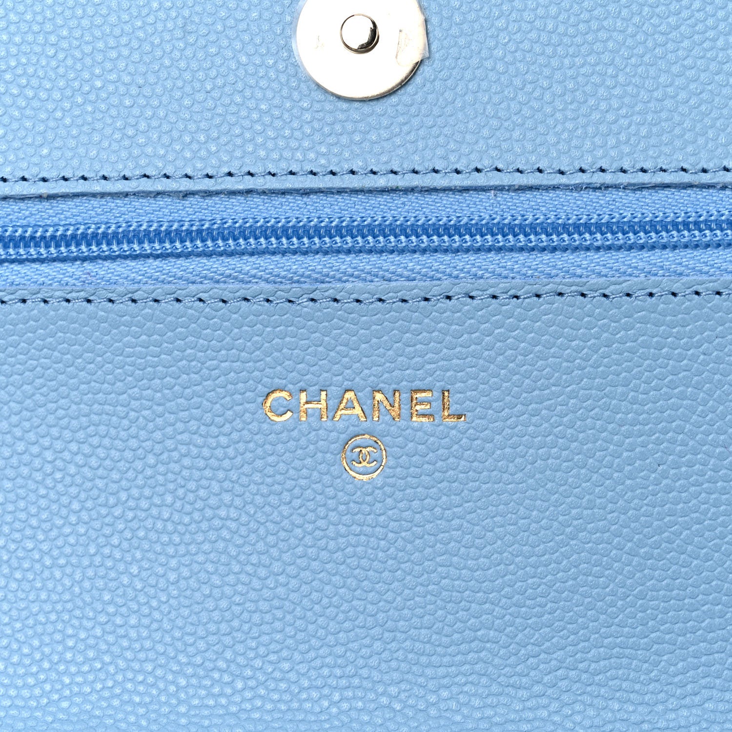 Chanel Caviar Quilted Wallet On Chain WOC Blue 5 of 10