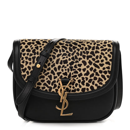 Saint Laurent Pony Hair Calfskin Leopard Print Monogram Medium Kaia Satchel Black 1 of 10
