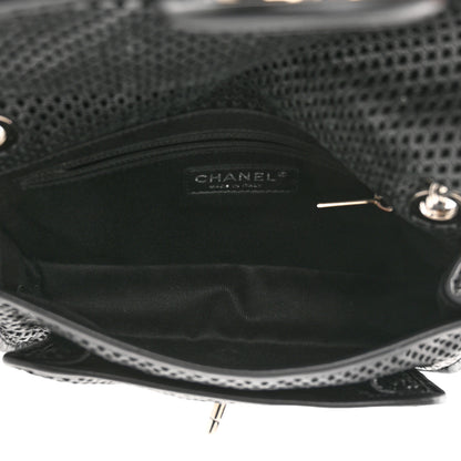 Chanel Metallic Perforated Calfskin Small Up In The Air Flap Black 5 of 10