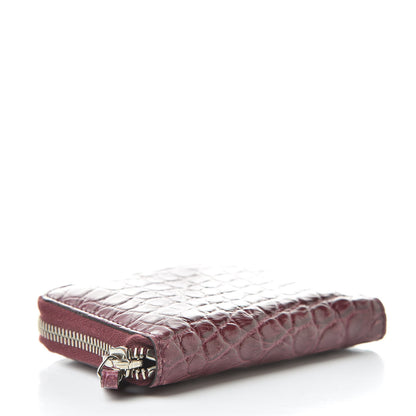 Gucci Crocodile Zip Around Card Case Cherry Gloss 4 of 16
