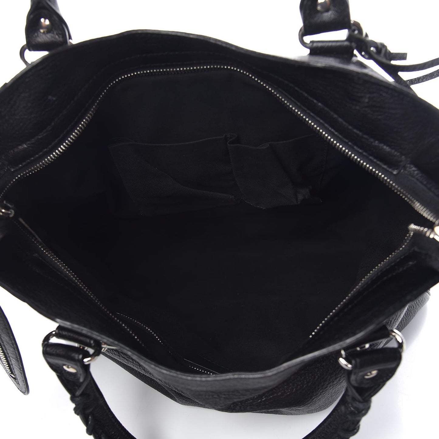 Chevre Silver Metallic Edge Hardware Velo Black