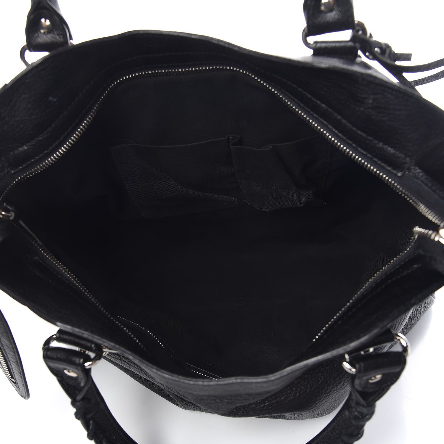 Balenciaga Chevre Silver Metallic Edge Hardware Velo Black 7 of 11