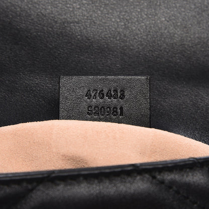 Gucci Calfskin Matelasse Super Mini GG Marmont Shoulder Bag Black 7 of 7