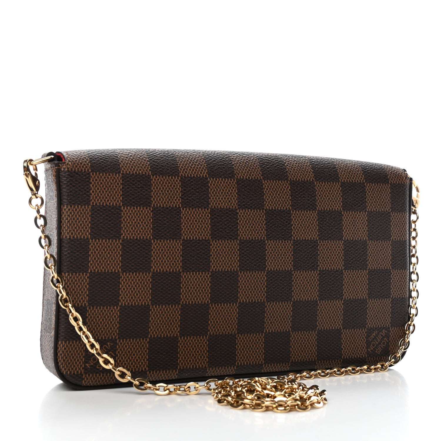 Louis Vuitton Damier Ebene Pochette Felicie Chain Wallet 2 of 4