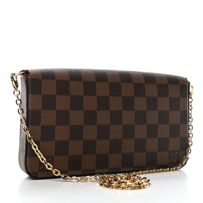 Louis Vuitton Damier Ebene Pochette Felicie Chain Wallet 2 of 4