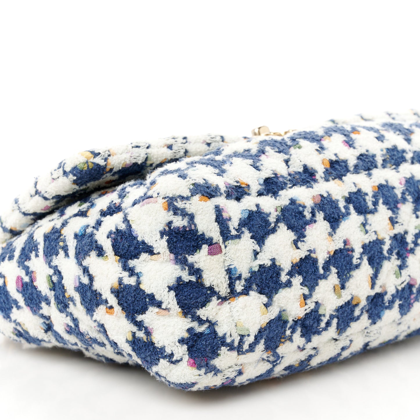 Tweed Quilted Large Chanel 19 Flap Ecru Navy Blue Multicolor
