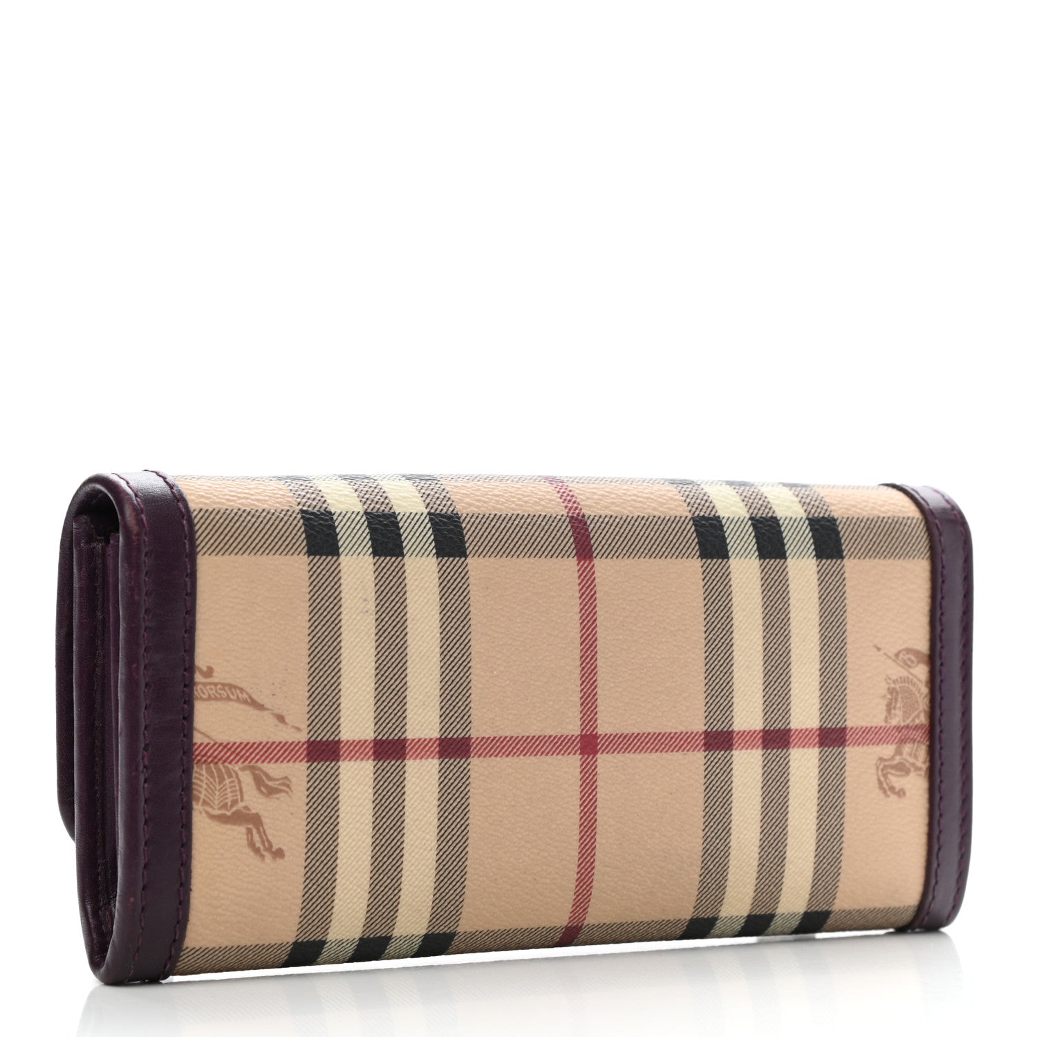 Burberry Haymarket Check Penrose Continental Wallet Burgundy 3 of 10