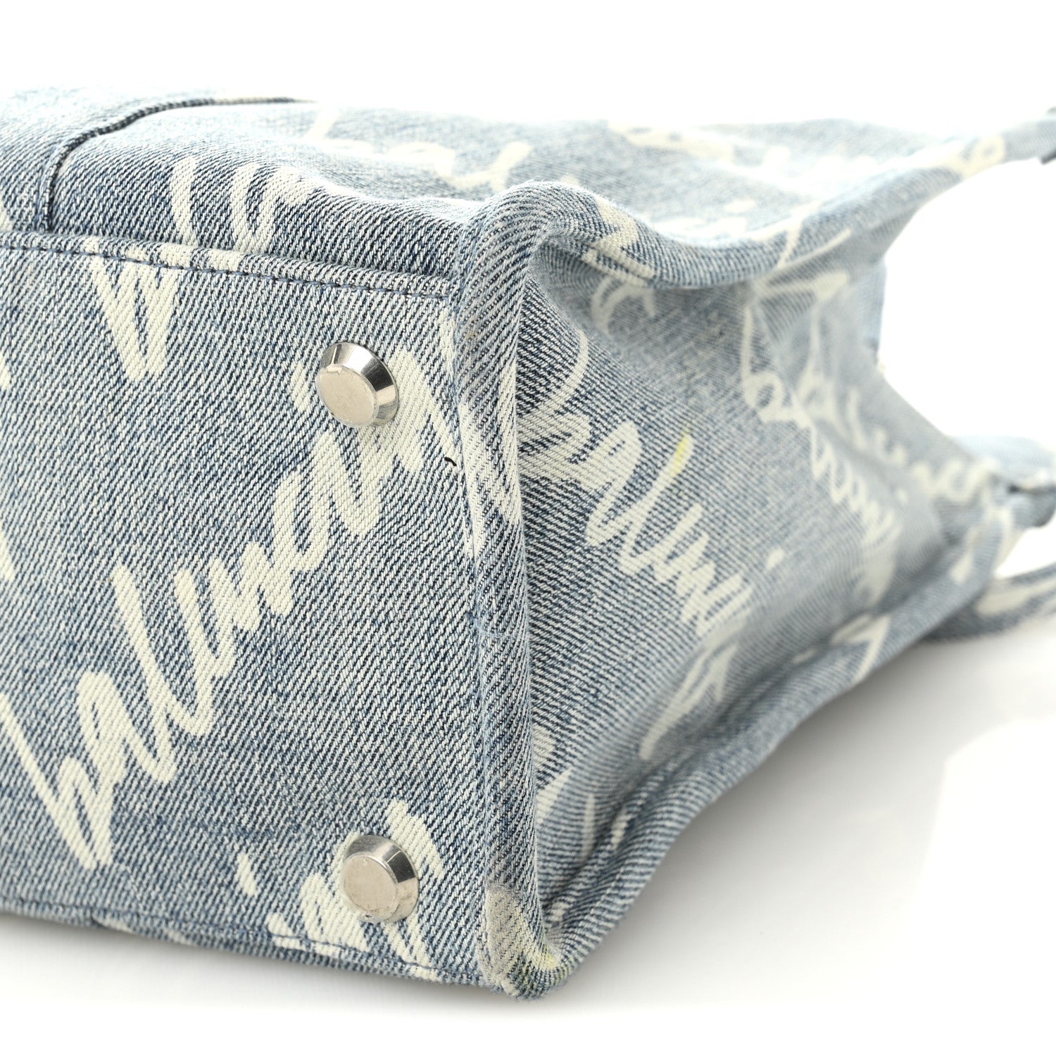 Balenciaga Denim Scribble Logo Medium Hardware Tote Blue 10 of 11