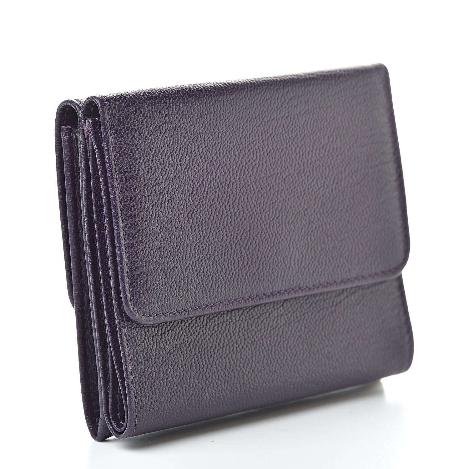 Chanel Goatskin Compact Double Sided Wallet Purple 3 of 12