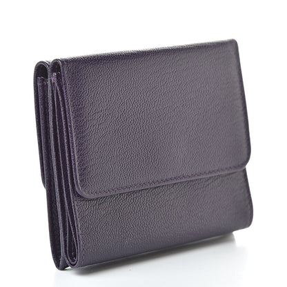 Chanel Goatskin Compact Double Sided Wallet Purple 3 of 12