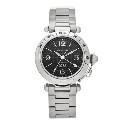 Cartier Stainless Steel 35mm Pasha GMT Automatic Watch Black 1 of 4