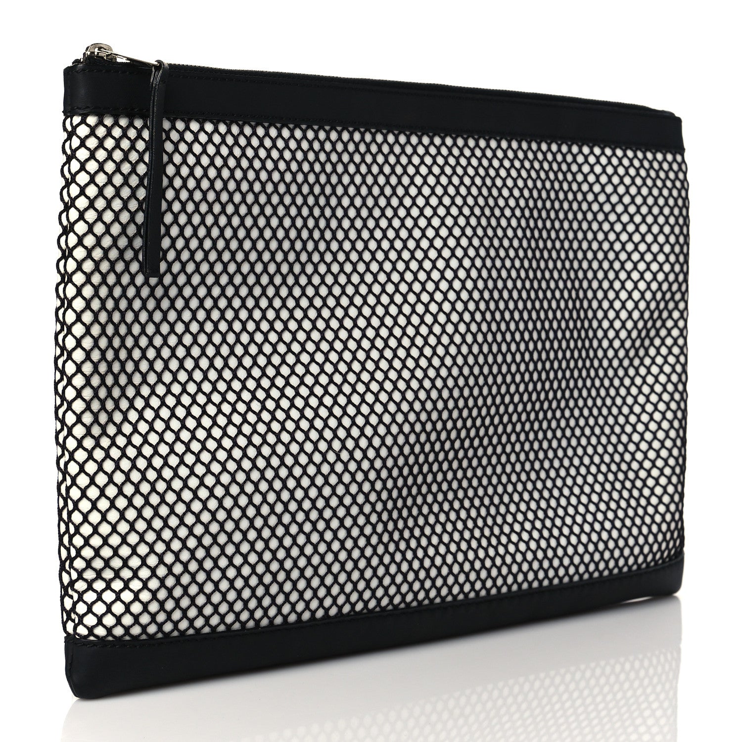 Balenciaga Nylon Mesh Lambskin Classic Silver Hardware Large Clip White Black 3 of 9