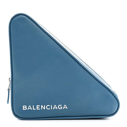 Balenciaga Calfskin M Triangle Pouch Bleu Persan 1 of 7
