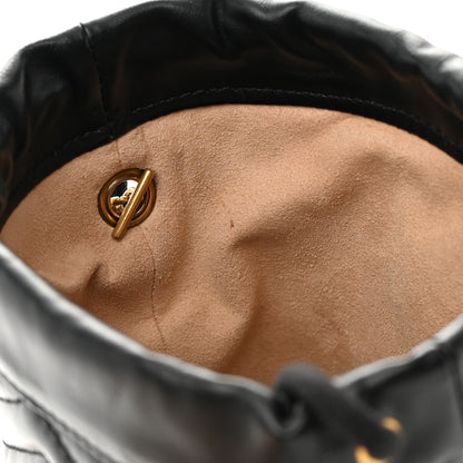 Gucci Calfskin Matelasse Mini GG Marmont 2.0 Bucket Bag Black 12 of 12