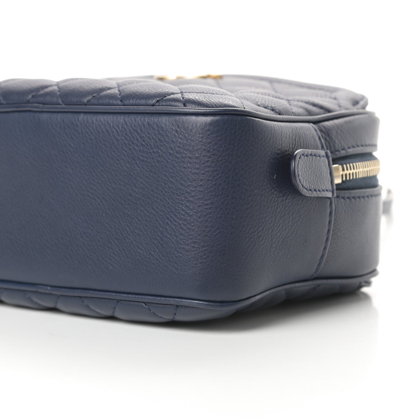 Calfskin Quilted CC Small Vanity Case Navy