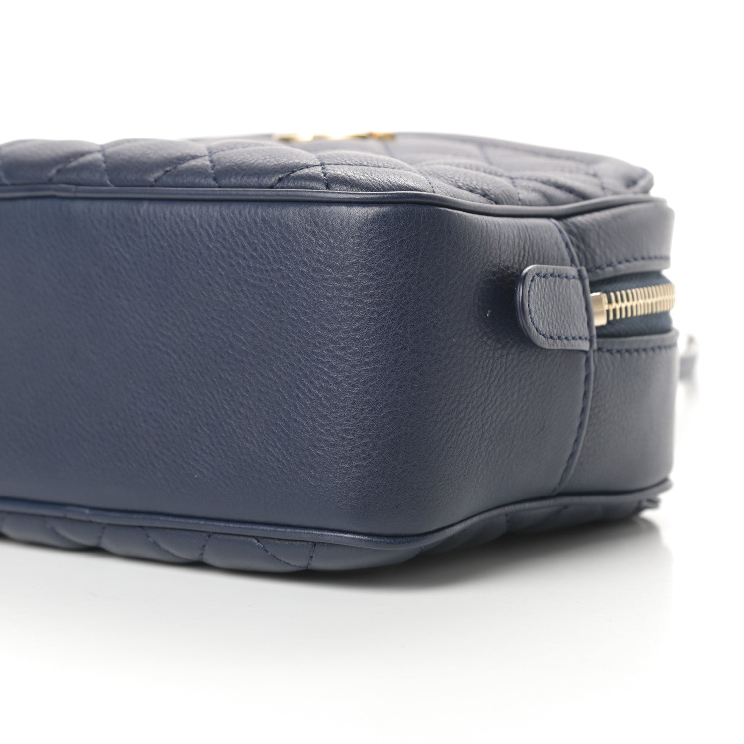 Chanel Calfskin Quilted CC Small Vanity Case Navy 10 of 15