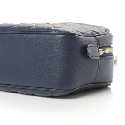 Chanel Calfskin Quilted CC Small Vanity Case Navy 10 of 15