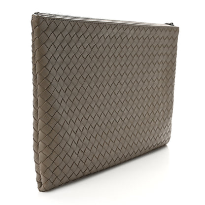 Bottega Veneta Nappa Intrecciato Large Flat Zip Billetto Pouch Mink 3 of 6