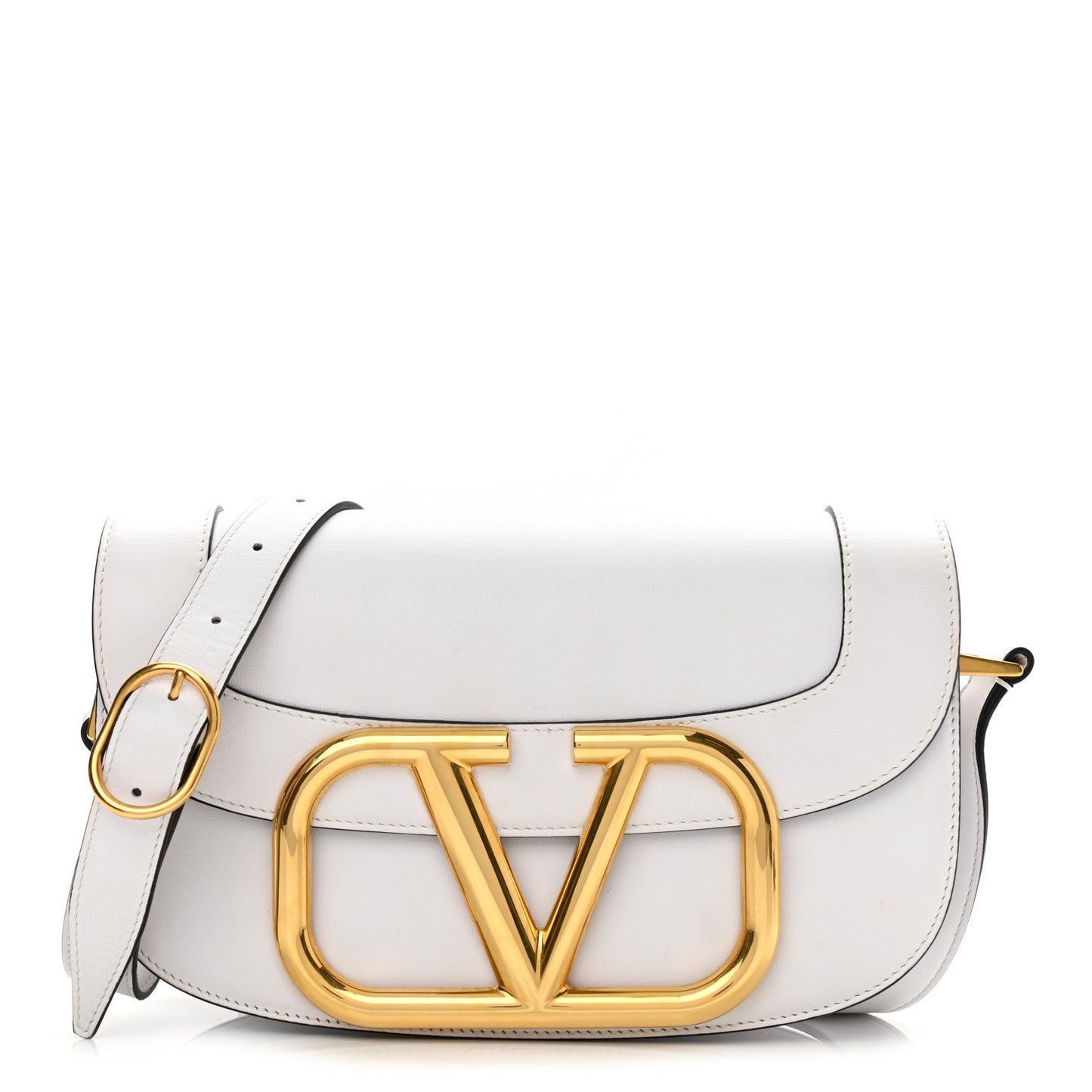 Smooth Calfskin Supervee Shoulder Bag Optic White