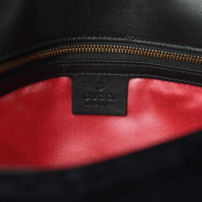 Gucci Velvet Matelasse Loved Embroidered Medium GG Marmont Shoulder Bag Black 6 of 11