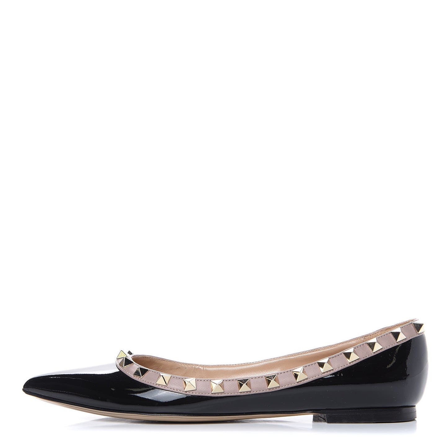 Patent Rockstud Ballerina Flats 36 Black Poudre