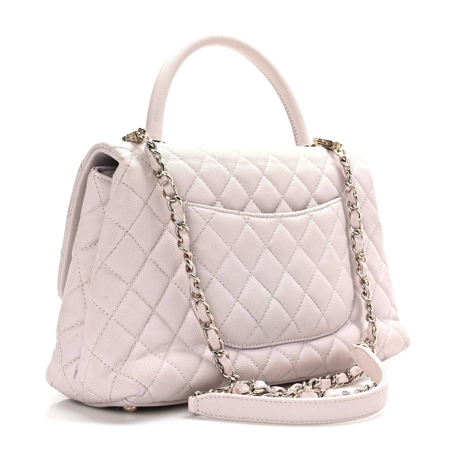 Chanel Caviar Quilted Small Coco Handle Flap Lilas Lilac 3 of 9
