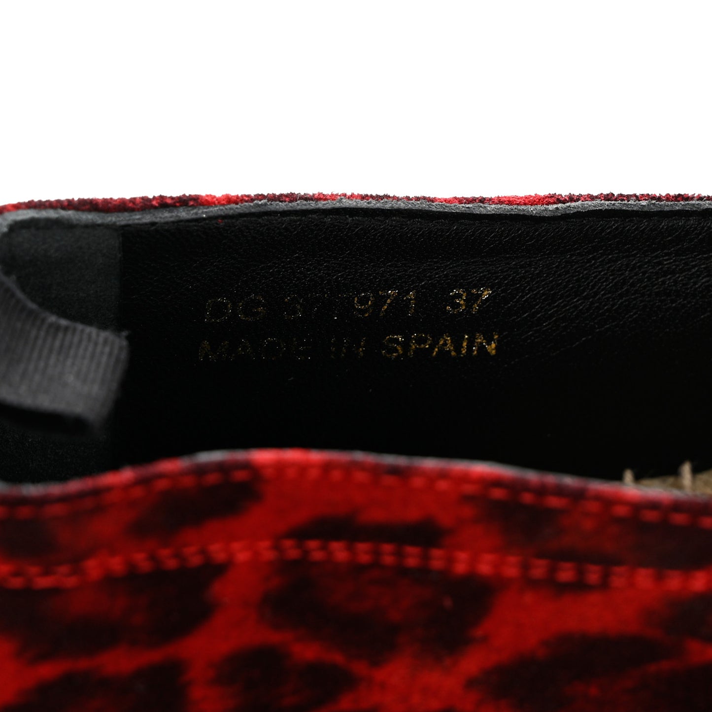 Canvas Leopard Print Espadrilles 37 Red Black