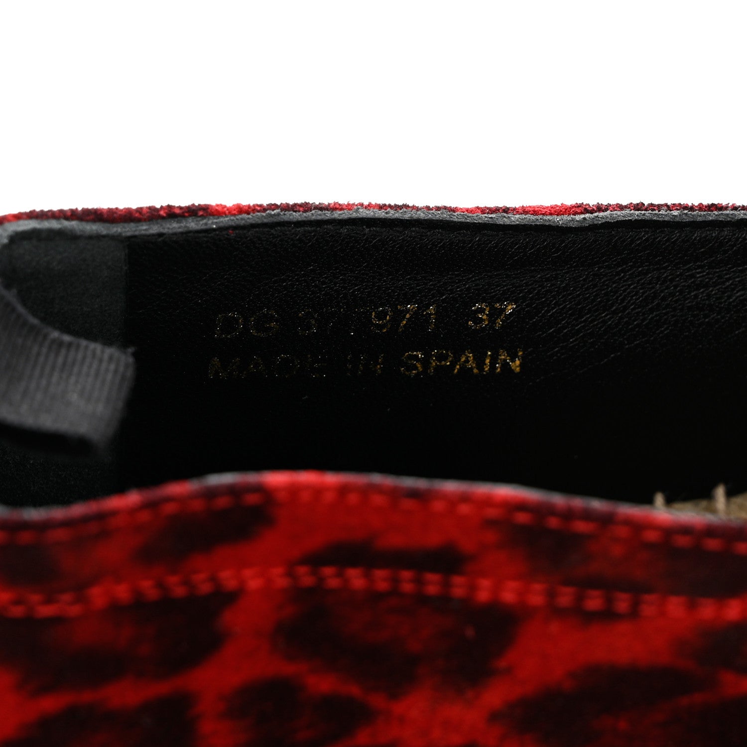 Saint Laurent Canvas Leopard Print Espadrilles 37 Red Black 8 of 9
