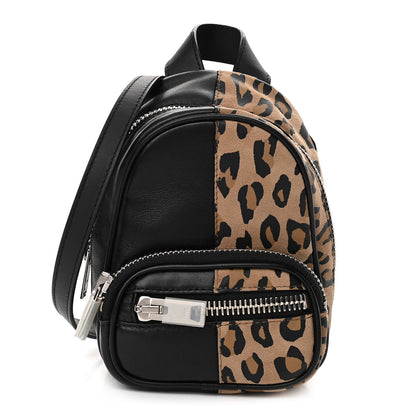 Alexander Wang Lambskin Leopard Print Mini Attica Backpack Crossbody Multicolor Black 1 of 9