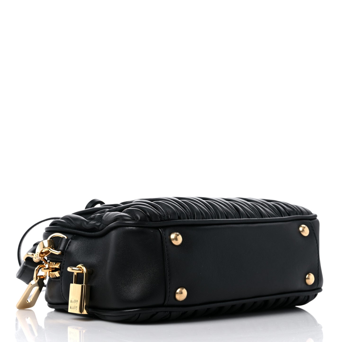 Nappa Matelasse Bauletto Top Handle Bag Black