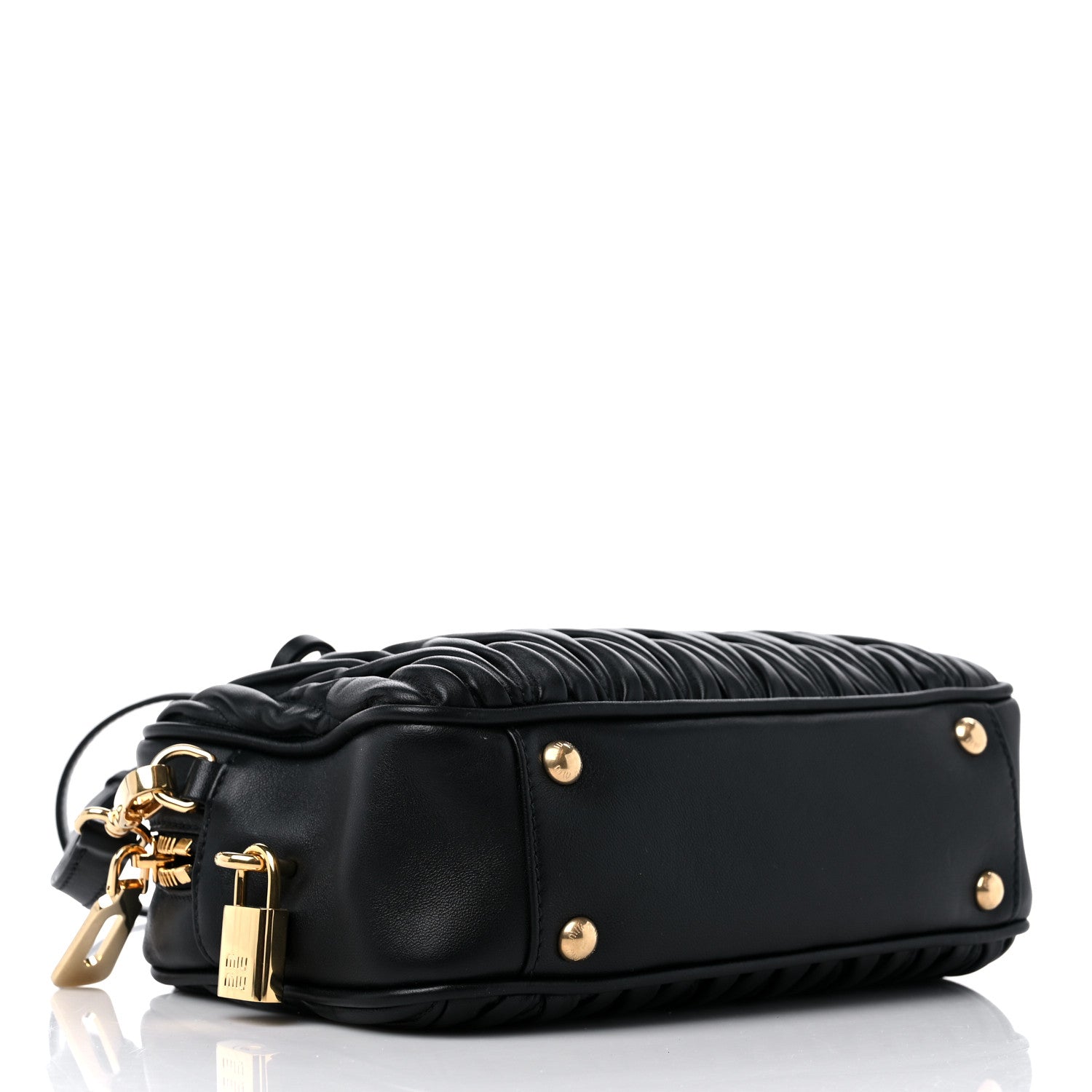 Miu Miu Nappa Matelasse Bauletto Top Handle Bag Black 4 of 8
