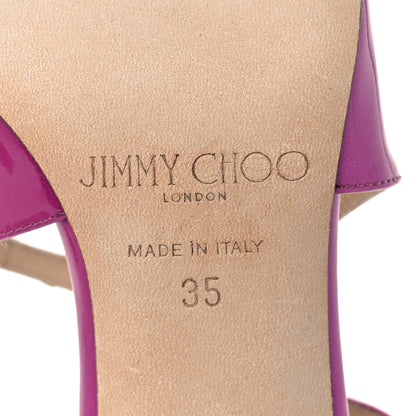 Jimmy Choo Patent Lang Sandals 35 Jazberry 6 of 8