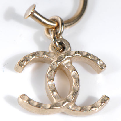 Chanel Hammered CC Dangle Earrings Gold 3 of 4