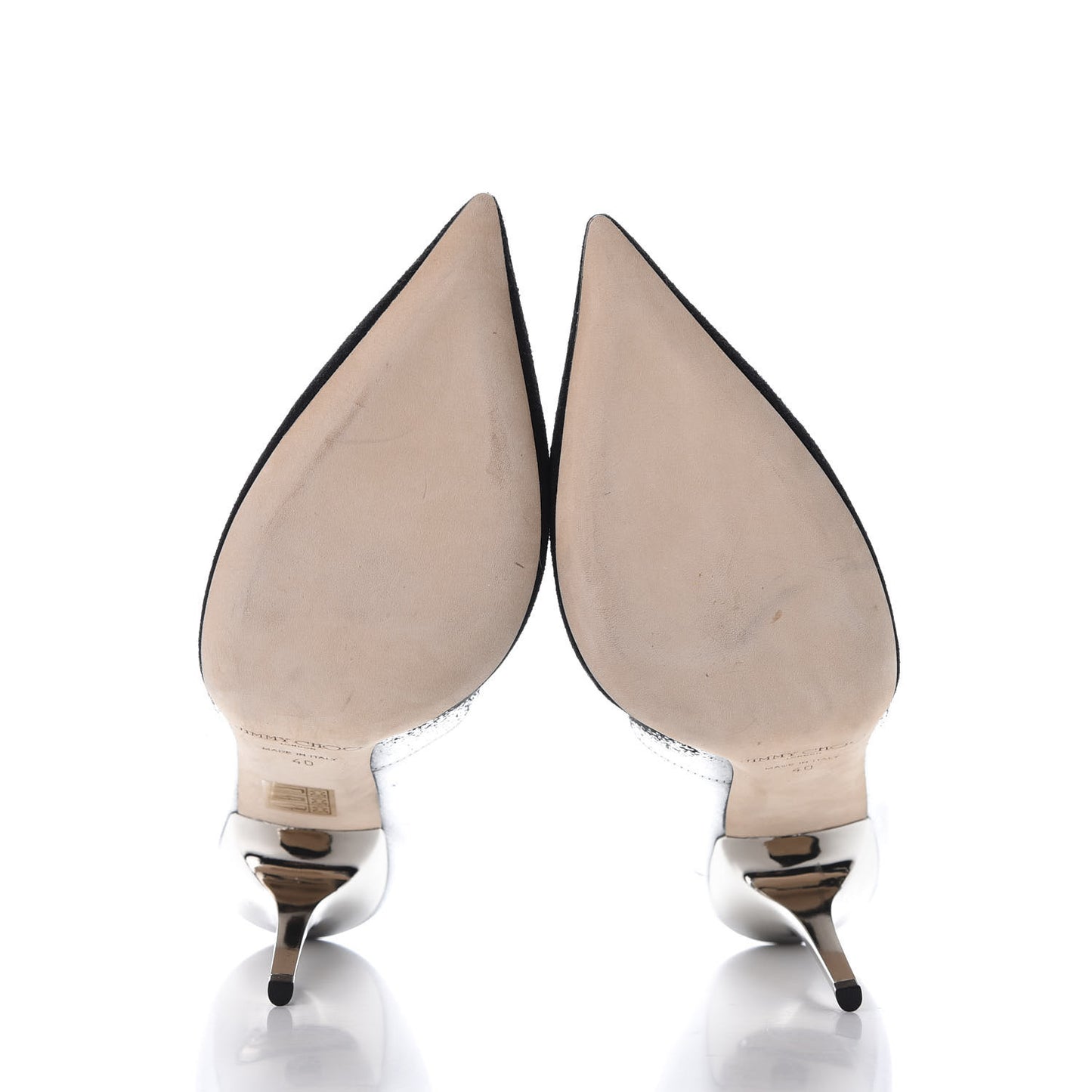 Suede Metallic Leather Degrade Anouk Pumps 40 Silver Black