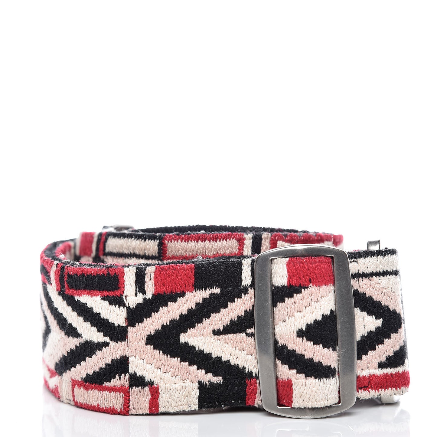 Canvas Geometric Embroidered Rockstud Guitar Strap Multicolor