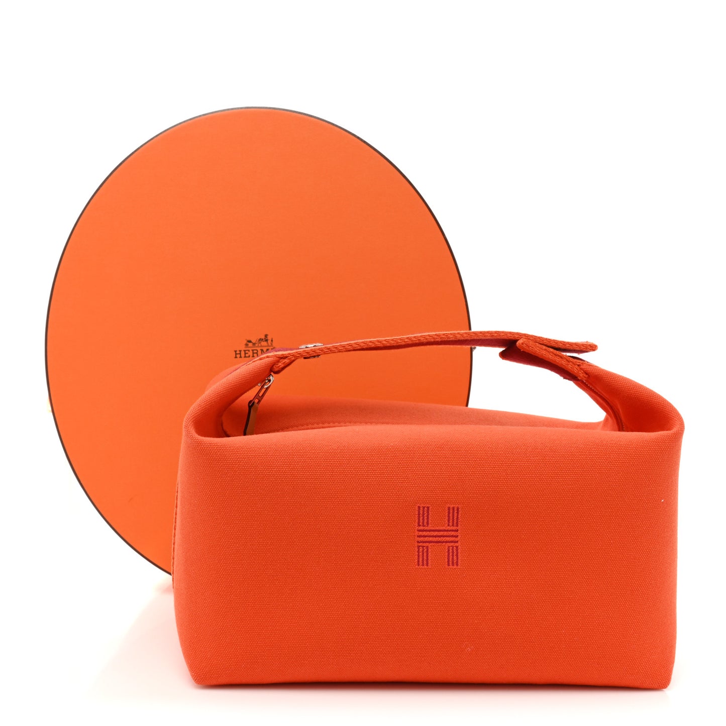Canvas Large Bride-A-Brac Pouch Orange Feu Burgundy