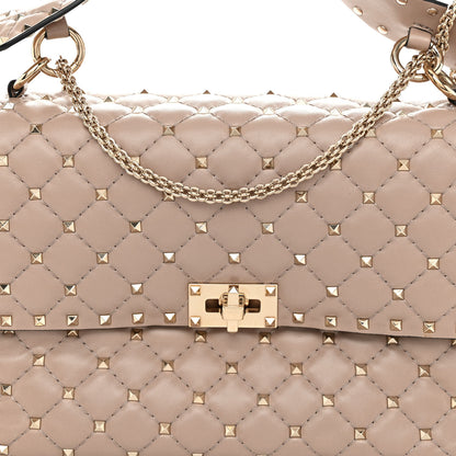 Valentino Garavani Nappa Large Rockstud Spike Shoulder Bag Poudre 7 of 10