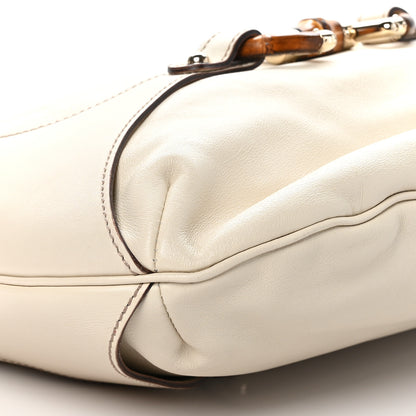 Gucci Monogram Bamboo Horsebit Amalfi Hobo Mystic White 9 of 10