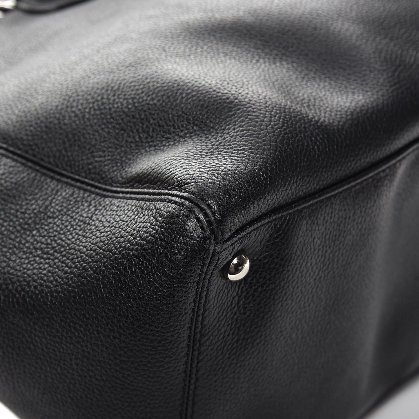 Calfskin Cerf Executive Shopper Tote Black