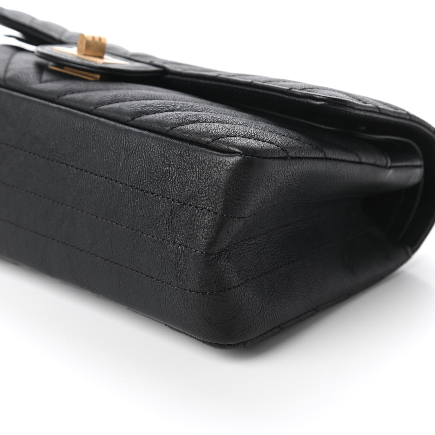 Chanel Crumpled Calfskin Chevron Quilted 2.55 Reissue 225 Flap Black 7 of 11